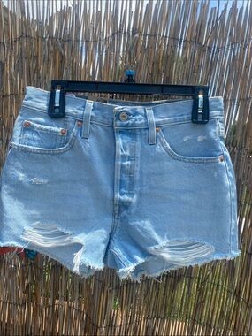 Light Wash Distressed Denim Shorts - Levi’s